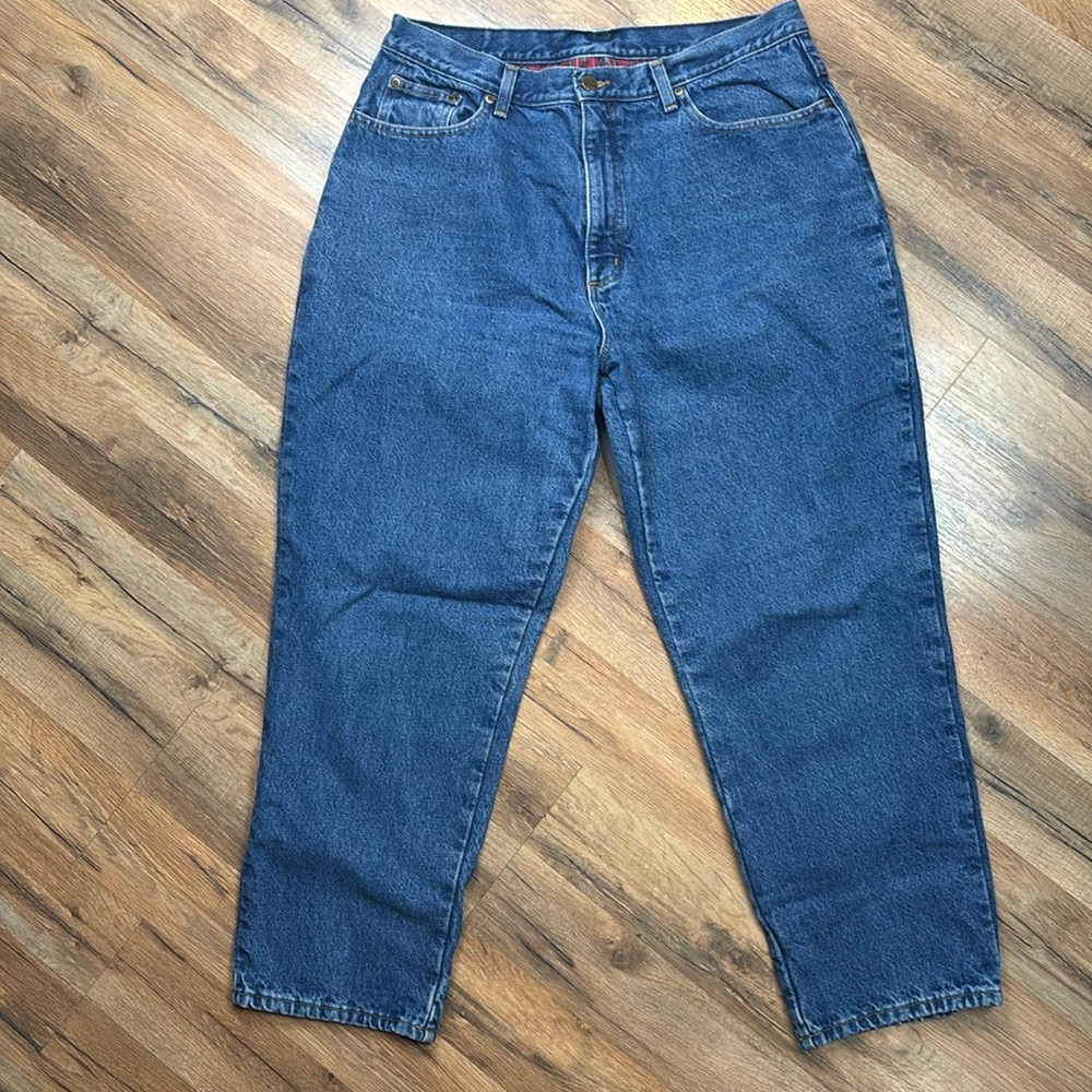 LL Bean Jeans Womens 18P‎ Fleece Lined Straight Leg